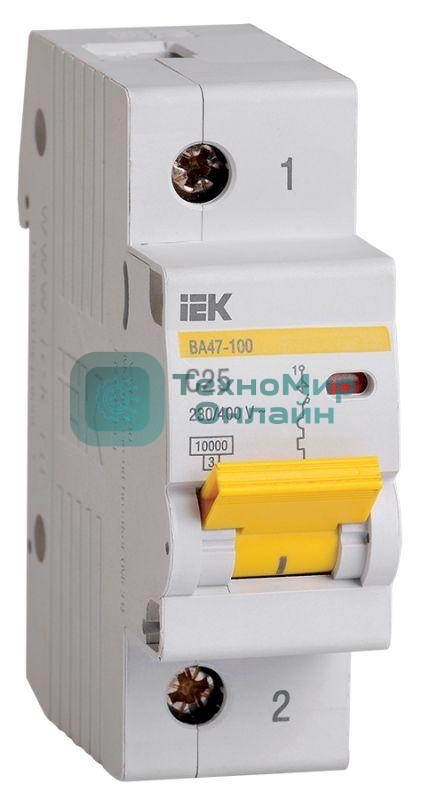 Выключатель автоматический модульный 1п C 25А 10кА ВА47-100 IEK MVA40-1-025-C