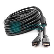 Кабель HDMI Cablexpert CCF2-HDMI4-20M, 19M/19M, v2.0, медь, позол.разъемы, экран, 2 фер.кольца, 20м, черный, пакет