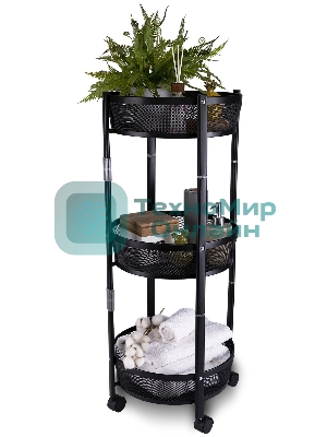 Этажерка Domfy DHC-FC30862 34.2x34.2x83.6 см, d=34.2 см черный