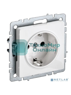 Розетка с з/к без з/ш IEK BRITE 16А РС11-1-0-БрБ белый