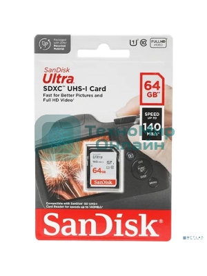 Флеш карта SANDISK SDXC 64Gb UHS-I SDSDUNB-064G-GN6IN