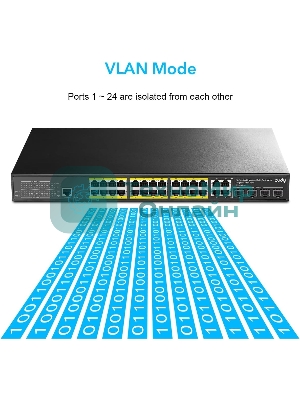 Коммутатор Cudy GS2028PS4-400W 24-Port Layer 2 Managed Gigabit PoE+ Switch with 4 Gigabit Combo Ports, 400W