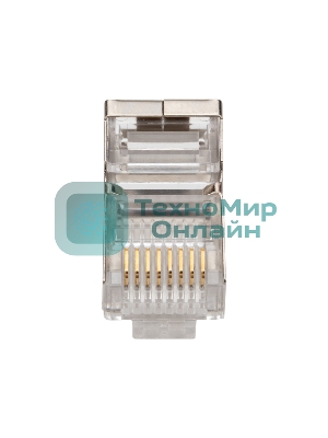 Разъем сетевой Rexant LAN на кабель, штекер 8Р8С (Rj-45), под обжим, в экране, (10 шт.)