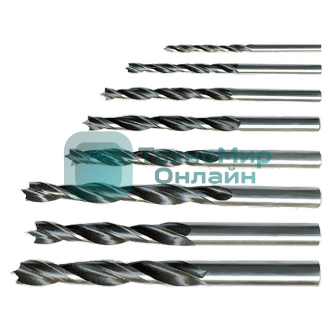 Набор сверл по дереву Sparta 4-5-6-8-10 мм, 5 шт., цилиндрический хвостовик