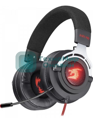 Гарнитура Defender Aspis Pro чёрный, проводная, съёмный микрофон, подсветка