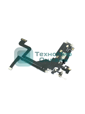 Шлейф с разъемом зарядки и микрофоном для Apple iPhone 13 Pro, черный