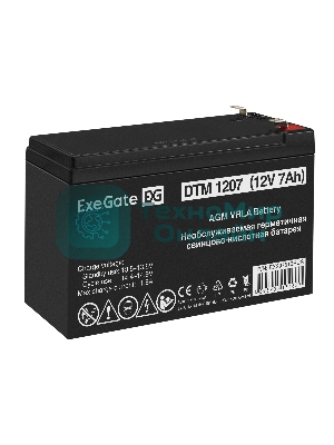 Аккумуляторная батарея ExeGate DTM 1207 (12V 7Ah, клеммы F1)