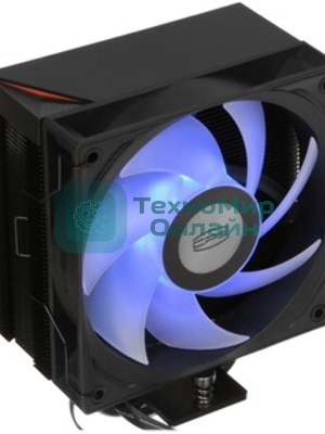 Кулер для процессора PCCooler RT500 BK (240W, 4-pin PWM, LED temp., 152мм, Al/Cu, 5x6мм, 1x120мм, 73.32CFM, 34.9dBA, 2200RPM, S: 1851/1700/1200/115X, AM5/AM4, черный)