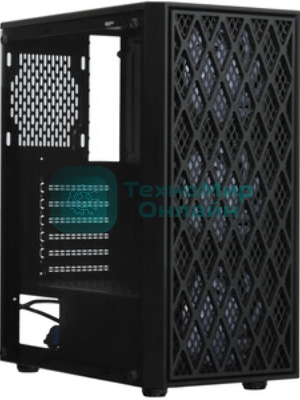 Компьютерный корпус Miditower ExeGate EVO-8243-NPX500 (ATX, БП 500NPX с вент 12 см, 2хUSB+1хUSB 3.0, черный, 3 вент. с RGb подсветкой, боковая панель - закаленное стекло)