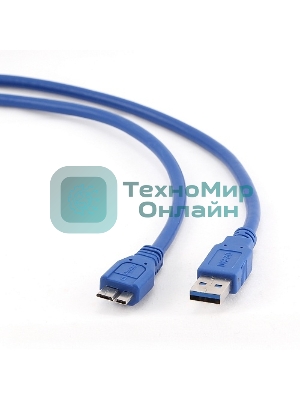 Кабель Gembird/Cablexpert USB 3.0 Pro, AM/microBM 9P, 0.5м, экран, синий