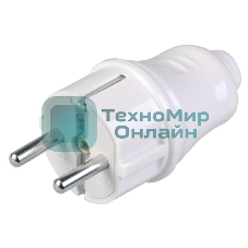Вилка IEK EVP10-16-01-K01 ВПп10-01-Ст разборная прямая с з/к 16А белая