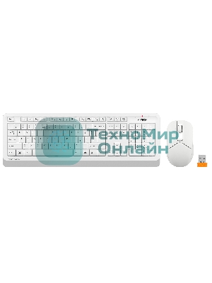 Комплект клавиатура+мышь A4Tech FStyler FG1012 беспроводной, USB, 1200 DPI, белый