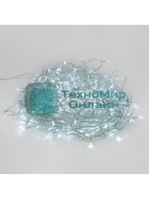 Гирлянда Светодиодный Дождь 1,5х1,5 м, свечение с динамикой, прозрачный провод, 230 В, диоды белые