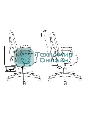 Кресло Бюрократ CH-545 черный, экокожа, 120 кг, механизм качания