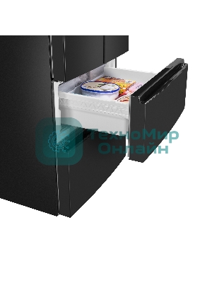 Холодильник Maunfeld MFF180NFBE01 черный трехкамерный 224/113л морозилка снизу, No Frost