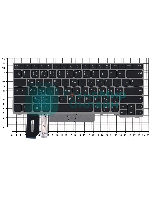 Клавиатура для ноутбука Lenovo ThinkPad E480 E485 черная с серебристой рамкой