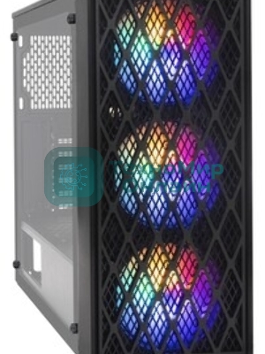 Компьютерный корпус Miditower ExeGate EVO-8243-NPX500 (ATX, БП 500NPX с вент 12 см, 2хUSB+1хUSB 3.0, черный, 3 вент. с RGb подсветкой, боковая панель - закаленное стекло)