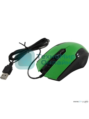 Мышь проводная Qumo Office M14 зеленый, 1000 dpi, USB, кнопки - 3