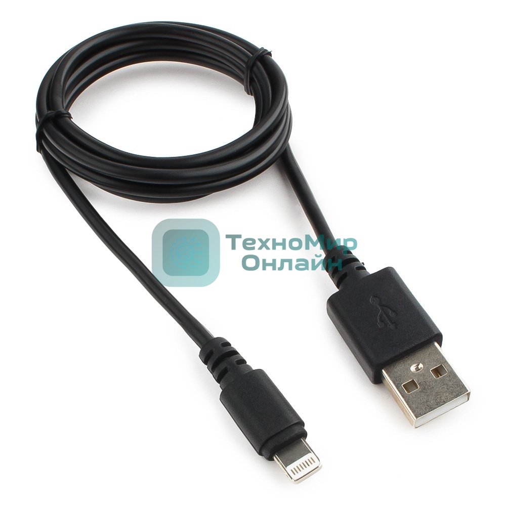 Кабель USB Cablexpert CC-USB-AP2MBP AM/Apple, для iPhone5/6 Lightning, 1м, черный, пакет
