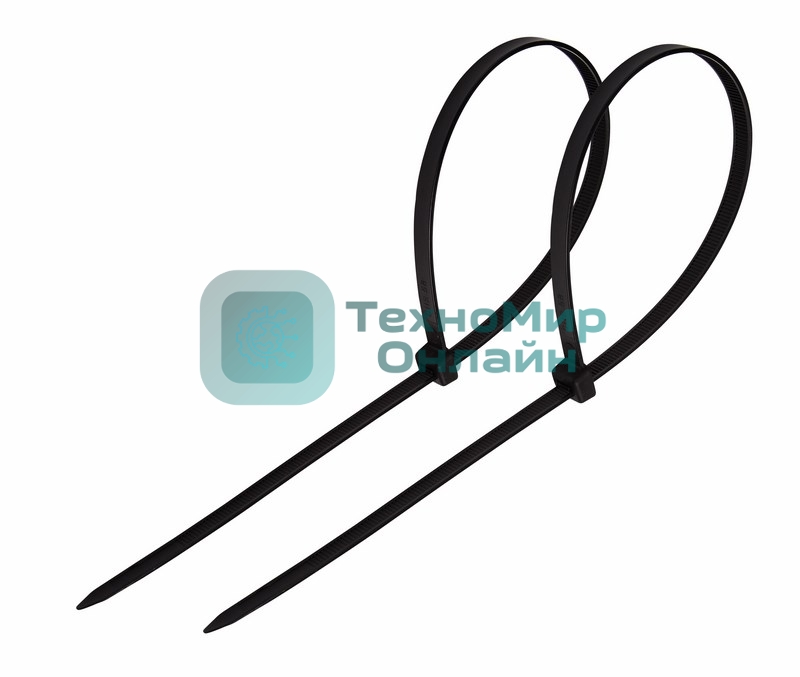 Хомут-стяжка кабельная нейлоновая Rexant 400 x7,6 мм, черная, упаковка 100 шт.