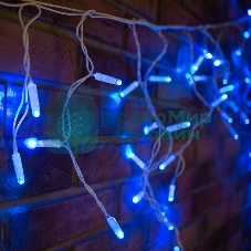 Гирлянда Neon-night Айсикл (бахрома) светодиодный, 2,4 х 0,6 м, белый провод, 230 В, диоды синие, 76 LED