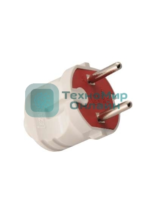 Вилка электрич. без заземл. бел. 6А Lezard 715-0101-601
