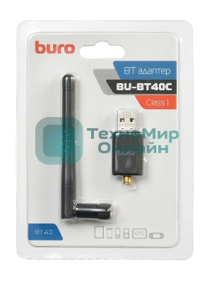 Адаптер USB Buro Bluetooth 4.0+EDR class 1 100м черный