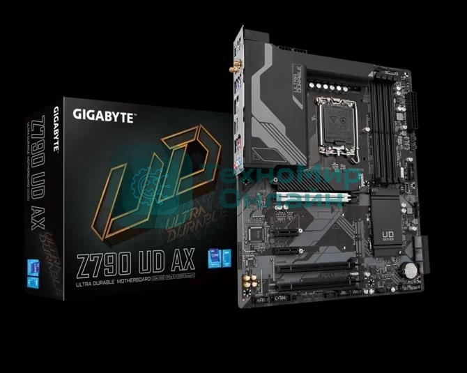 Материнская плата Gigabyte Z790 UD AX (V1.1/V1.2), LGA 1700, Intel Z790, 4xDDR5, 6xSATA, 3xM.2, 1xPCIe 5.0 x16, 1xPCIe 4.0 x4, 1xPCIe 3.0 x1, 1xHDMI, 1xDP, 1x 2.5Gb LAN, 4xUSB-A 2.0, 4xUSB-A 3.2 Gen 1, 1xUSB-A 3.2 Gen 2, 1xUSB-C 3.2 Gen 2x2, 7.1, ATX