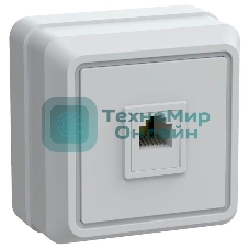 Розетка телефонная 1-м ОП Октава РТ20-ОБ IP20 белый IEK ETO10-K01-DC
