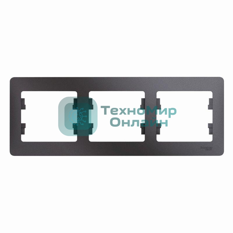 Рамка 3-м Glossa горизонт. графит SchE GSL001303