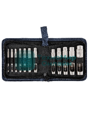 Набор пробойников для кожи Сибртех 3; 4; 5; 6; 7; 8; 9; 10; 12; 14; 16; 19 мм, 12 шт