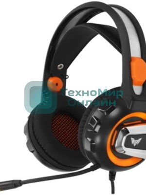 Гарнитура Crown CMGH-3003 чёрный/оранжевый, проводная, подсветка
