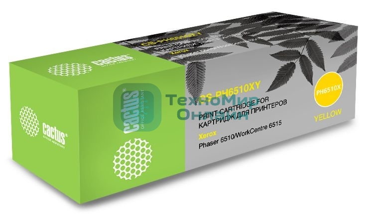 Картридж лазерный Cactus CS-PH6510Y (106R03487) желтый (2400 стр.) для Xerox Phaser 6510DN/WC 6515DN