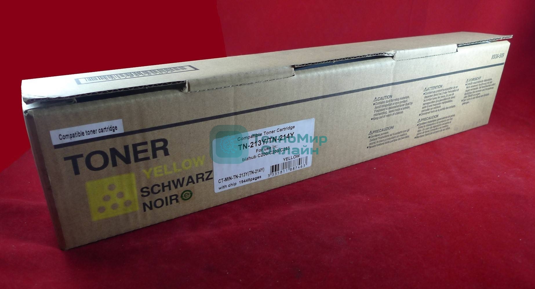 Тонер Konica-Minolta bizhub C200/C203/C253 yellow TN-213Y/TN-214Y (туба 374г) JPN