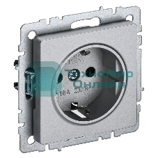 Розетка BRITE РС11-1-0-БрА 16А с заземл. без защ. шторки алюм. IEK BR-R11-16-K47