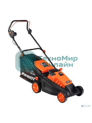 Газонокосилка электрическая PATRIOT PT 1639E бесщеточный, 38см, 1600Вт, трав комби 50л, 20-65мм 5 уровней