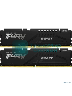 Оперативная память Kingston Fury Beast Black, DDR5, 64GB (2x32GB), 5200 MHz, CL40, с радиатором, чёрный