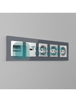Накладка для розетки HDMI (серебряный рифленый)