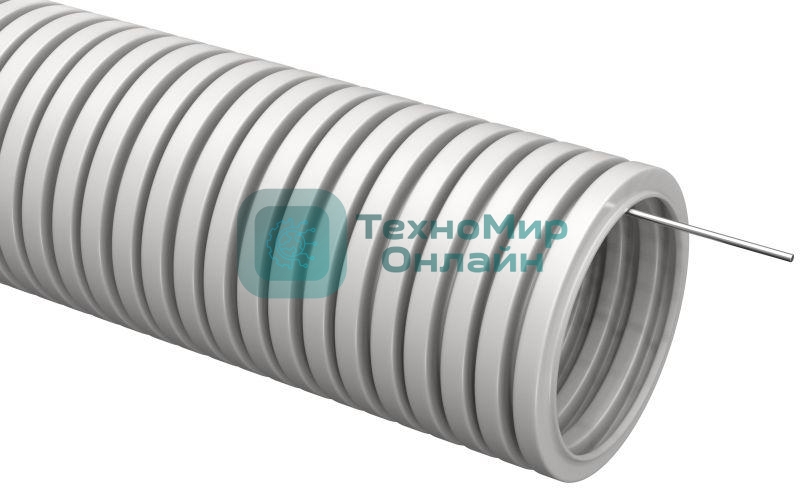 Труба гофрированная ПВХ d20 мм с зондом сер. (уп. 10 м) IEK CTG20-20-K41-010I