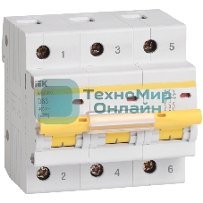 Выключатель автоматический модульный 3п D 50А 10кА ВА47-100 IEK MVA40-3-050-D