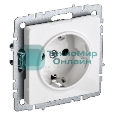 Розетка с з/к без з/ш IEK BRITE 16А РС11-1-0-БрБ белый