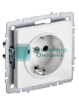 Розетка с з/к без з/ш IEK BRITE 16А РС11-1-0-БрБ белый