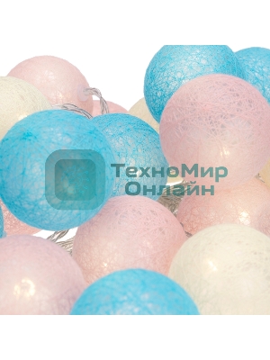 Тайские фонарики Neon-night Перламутр 5м, 25 LED, прозрачный ПВХ, цвет свечения теплый белый, питание USB