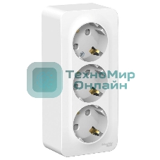 Розетка 3-м ОП Blanca 16А 250В защ. шторки с заземл. изол. пласт. бел. SchE BLNRA011311