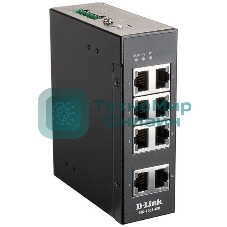 Коммутатор D-Link DIS-100E-8W/A1A, L2 Unmanaged Industrial Switch with 8 10/100Base-TX ports.1K Mac address, 802.3x Flow Control, Stand-alone, Auto MDI/MDI-X for each port, D-link Green technology, Metal case,