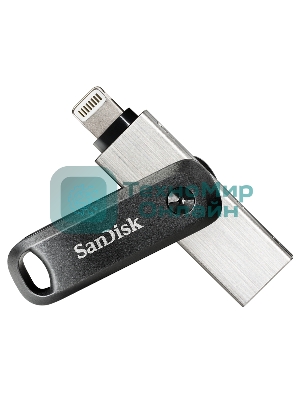Флешка USB Sandisk IX60N iXpand GO (SDIX60N-128G-GN6NE), 128Gb, USB 3.0/Lightning, R/W 150/70, черный/серебристый