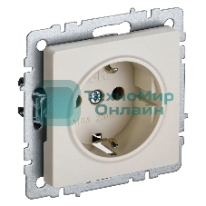 Розетка BRITE РС11-1-0-БрКр 16А с заземл. без защ. шторки беж. IEK BR-R11-16-K10