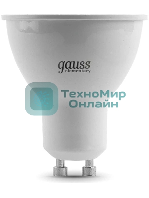 Лампа светодиодная Gauss Elementary 13631 11Вт цок.: GU10 софит 180B св. свеч. бел. хол. MR16 (упак.: 10 шт)