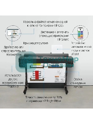 Плоттер струйный HP Designjet T630, A1, цветной, 24