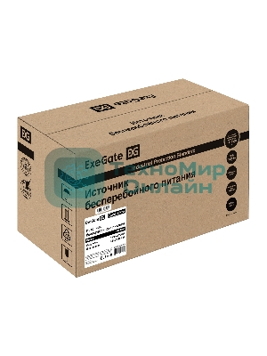 Источник бесперебойного питания ExeGate SpecialPro UNB-1000.LED.AVR.4SH (1000VA/700W, LED, AVR, 4*Schuko, батарея 12V 7.2Ah - 2 шт., металлический корпус, Black)
